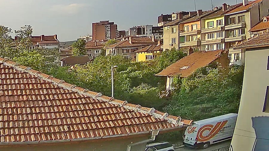 Ловеч времето уеб камера център, квартал ж.к. 'Червен бряг', парк, трафик улица 'Тодор Каблешков' от кръстовище на улици 'Панайот Хитов' и '3-ти март', kamerite Free-WebCamBG